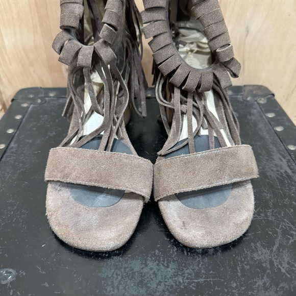 MATIKO SUEDE Morgan FRINGE Sandals HEELS Size 41 Boho - Picture 11 of 16
